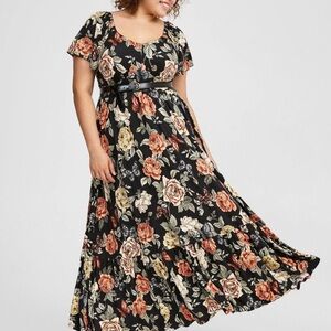 Floral Black Maxi Dress